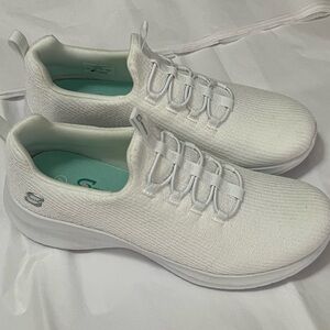 Skechers Women's White Knit Sneakers